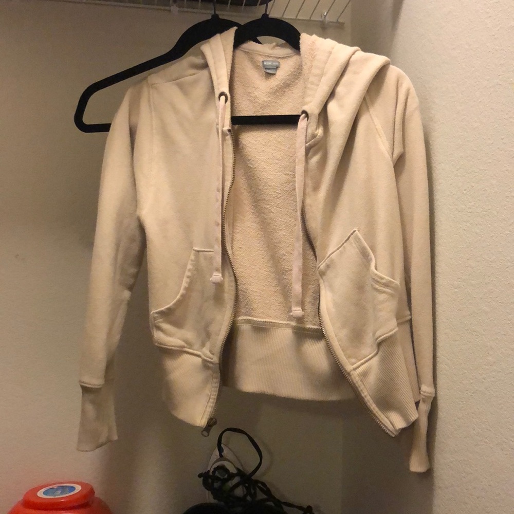 CASUAL TAN ZIP-UP SWEATER FROM AERIE. SIZE XS
